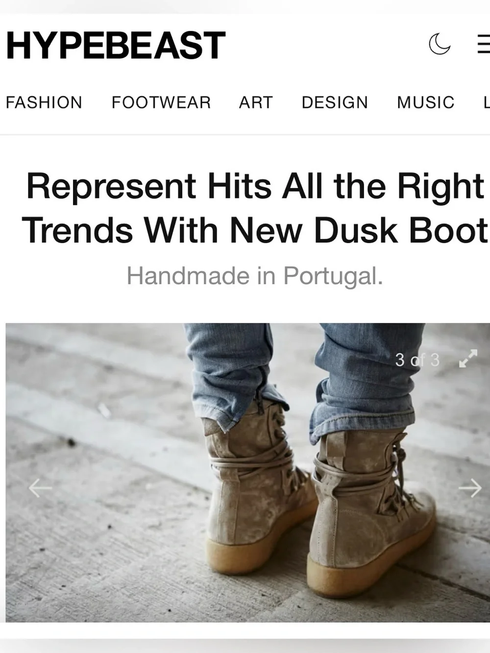 Men’s Represent Dusk Boot Tan Size 42